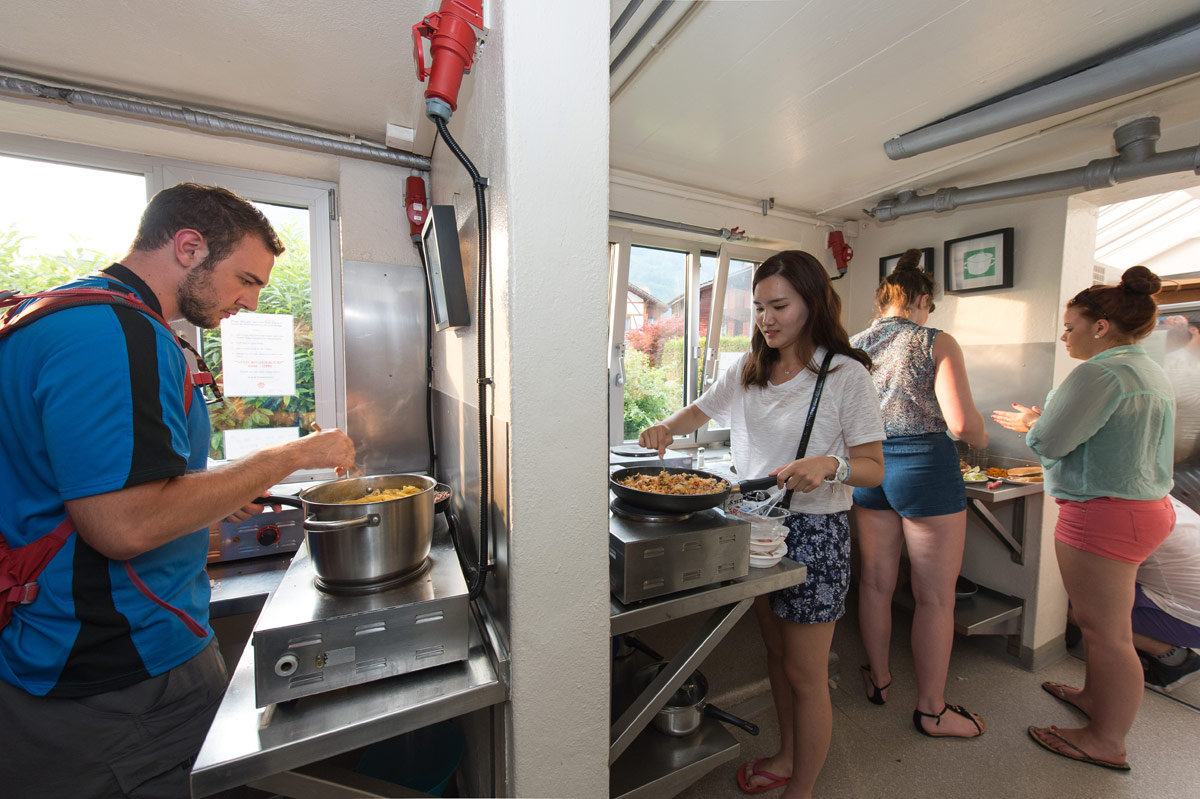 balmers interlaken kitchen hostel switzerland