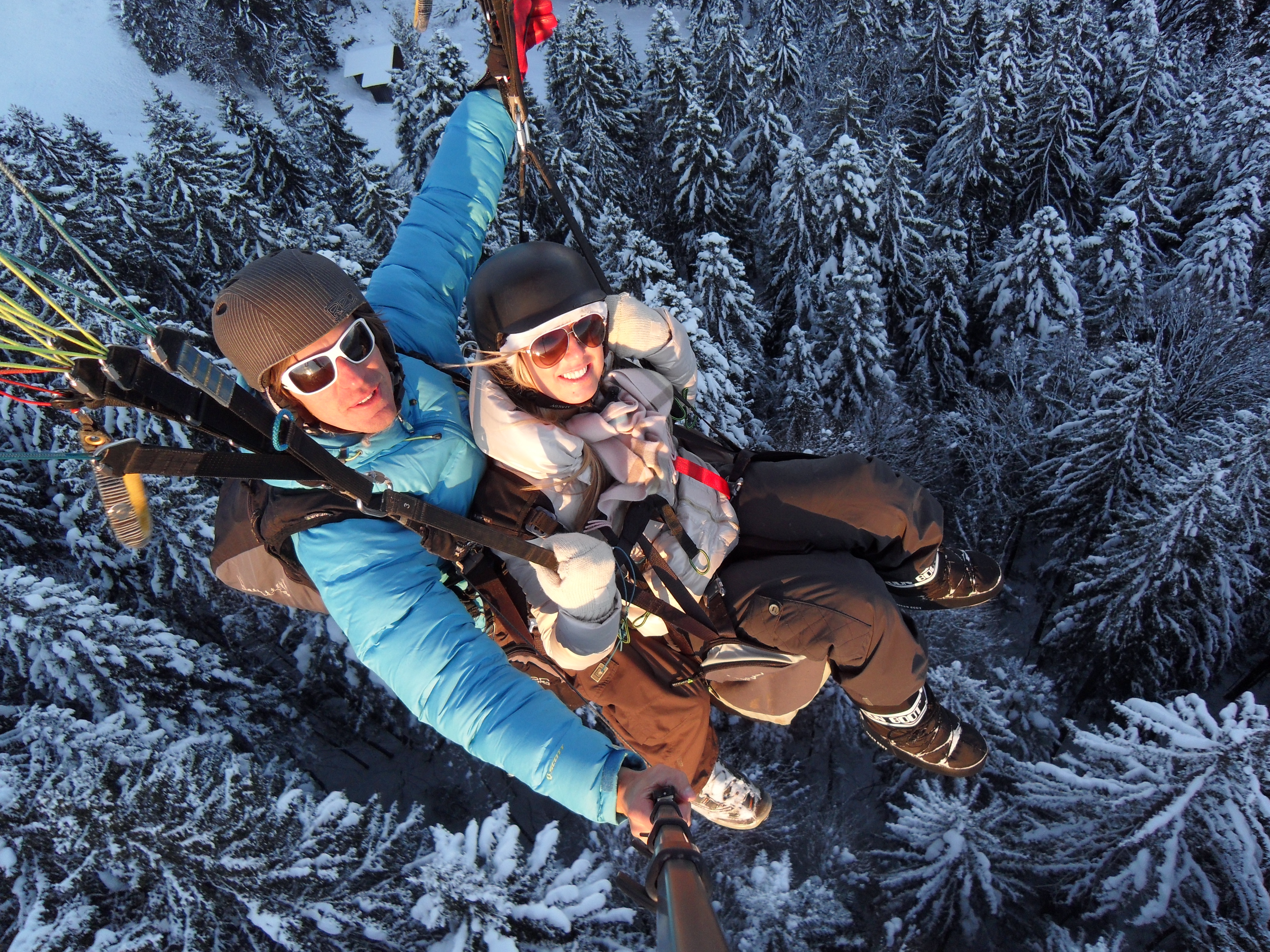 balmers paragliding forest snow