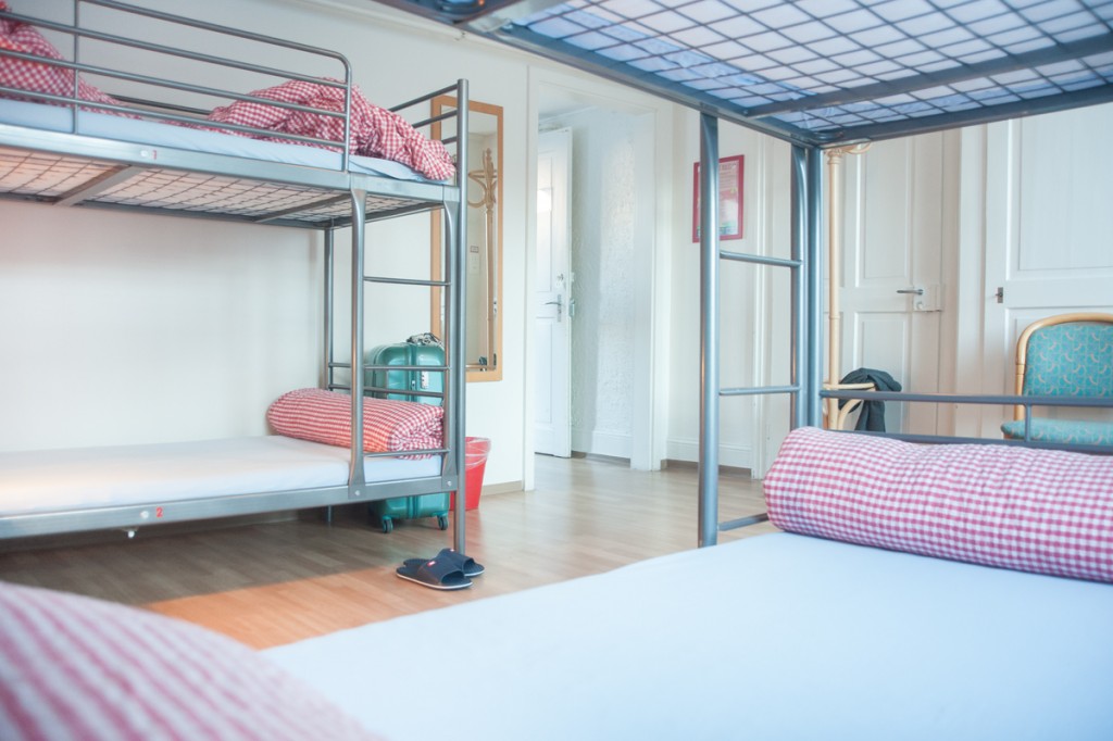 bunk bed in a dorm at balmers hostel in interlaken